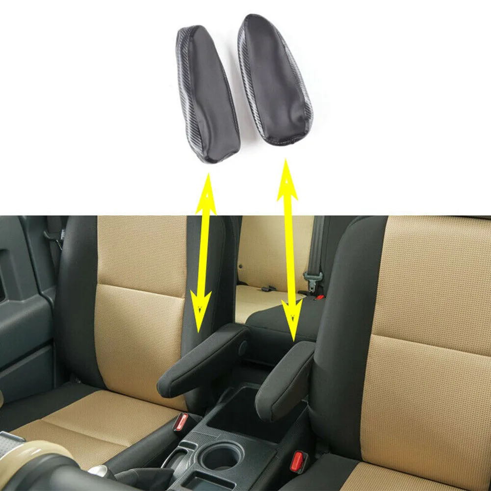 

2x Car Center Console Seat Lid Armrest Cover Skins Trim Black Carbon Fiber Leather For Toyota FJ Cruiser 2007-2012 Car Parts