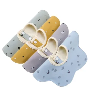 HappyFlute 360 градусов Поворот цветочный дизайн хлопок Многоразовые унисекс водонепроницаемые детские банданы Слюнявчики