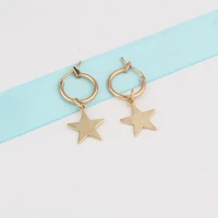 new trendy hollow star hoop earring for women charms fashion alloy moon jewelry accessories simple korean wedding earring mujer