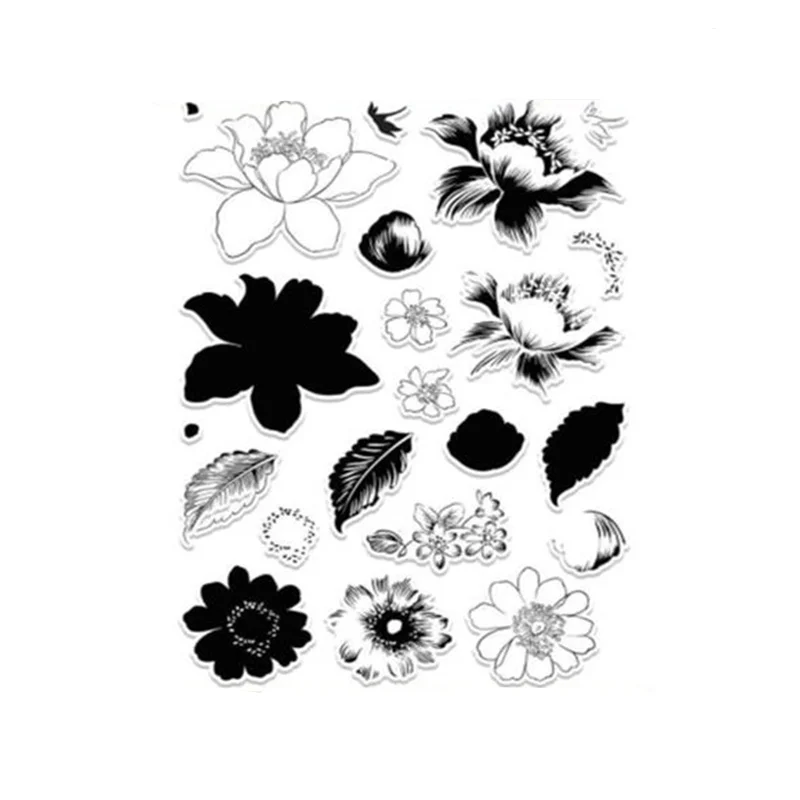 

Clear Stamp Of flowers Ice Cream Cooking Gadget Food Letter Rose Lotus Leaf Scrapbook Paper Card DIY Handcraft Soft Classic Seal