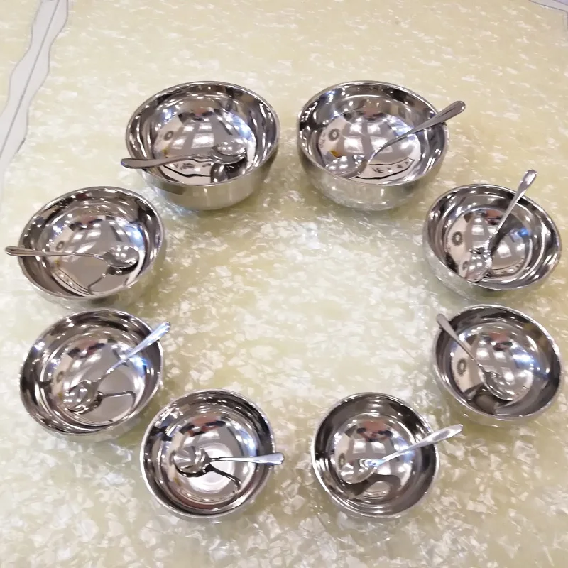 Утолщенная посуда из нержавеющей стали набор 2 х предметов Детская миска с