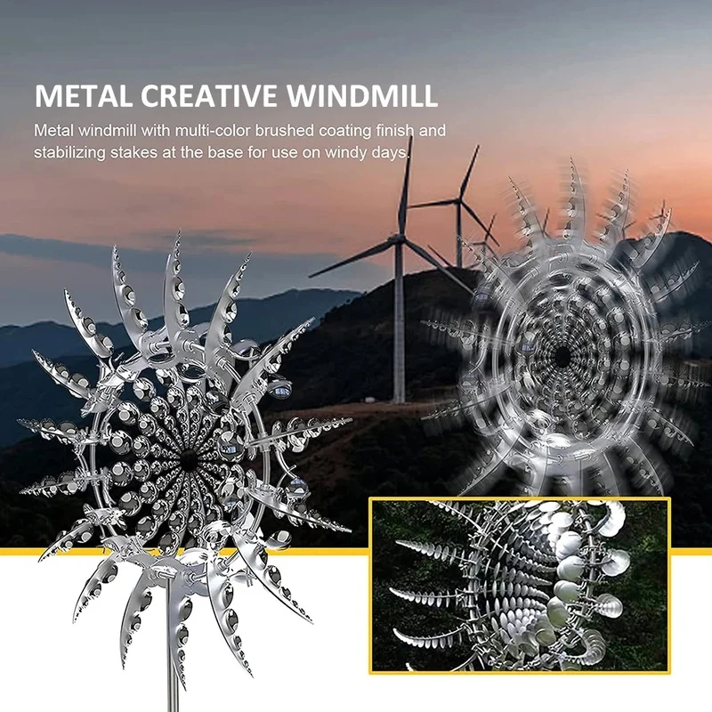 Outdoor Decor Magical Metal Windmill Wind Spinners Outdoor Wind Catchers Wind Spinners Yard Patio Lawn Garden Decoration Unique