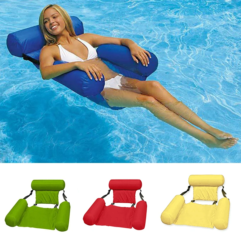 

Swimming Pool Floating Chair Foldable Floating Row Air Mattresses Water Hammock Lounger Chair Float Mat Beach Water Sports