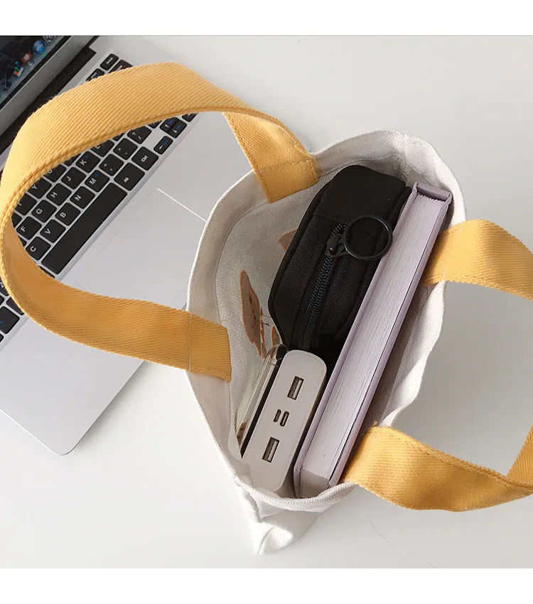 

Simple Design Women Small Daily Tote Embroidery Pattern Female Canvas Shopping Bag Lovely Student Girls Handbags Shoulder Bags