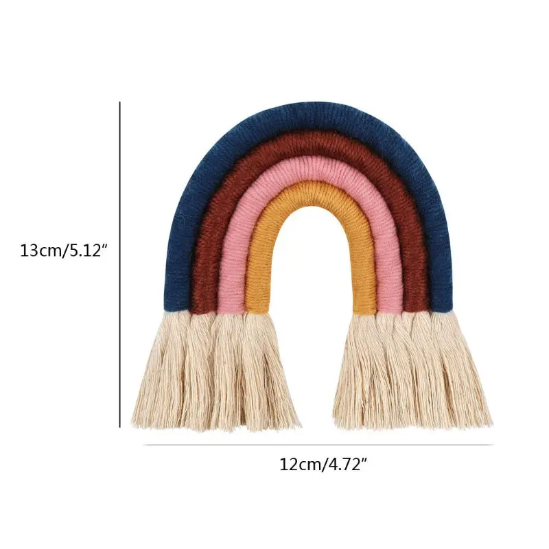 

Macrame Rainbow Wall Hanging Decorative Colored for Boho Home Decor, Party Supplies, Baby Shower, Nursey Dorm Room