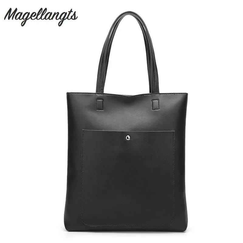 Сумка-тоут женская из экокожи однотонный саквояж на плечо повседневный