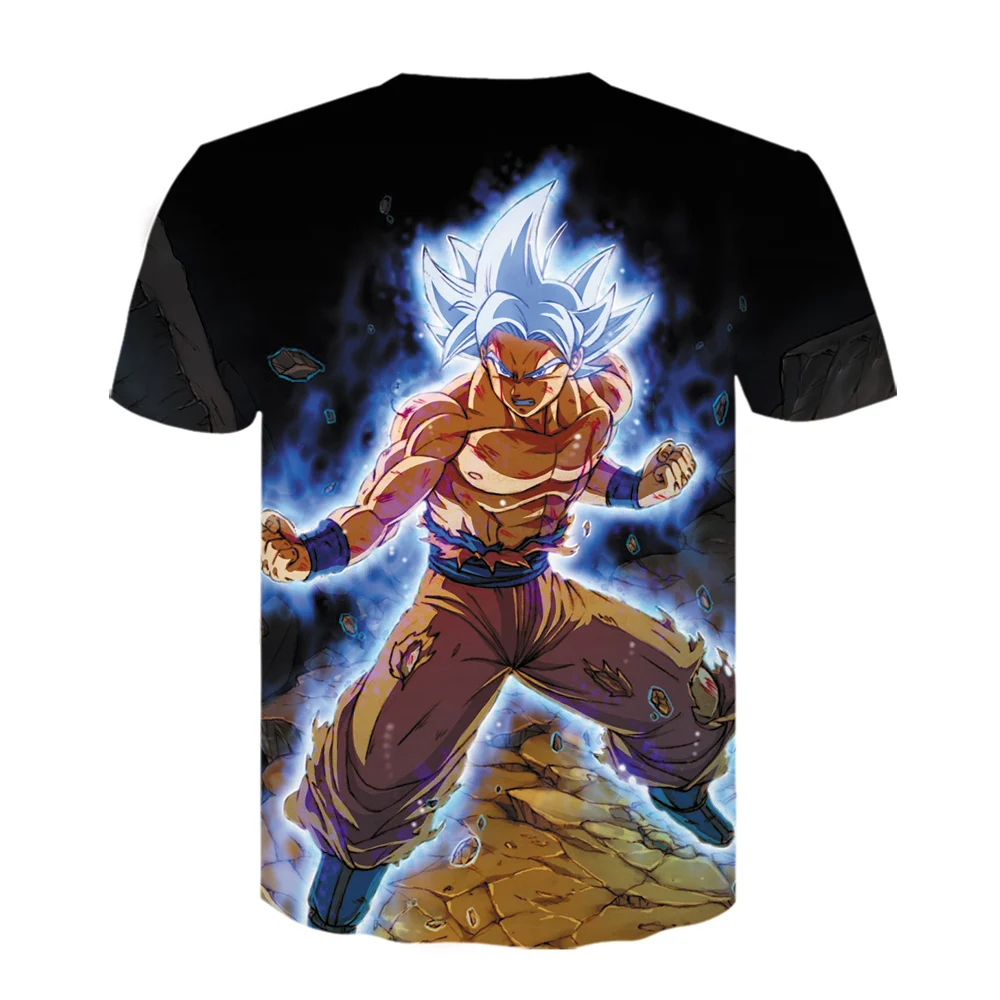 Новая футболка Dragon Ball z летняя с 3D принтом Super Saiyan Wukong черная чайная куртка для