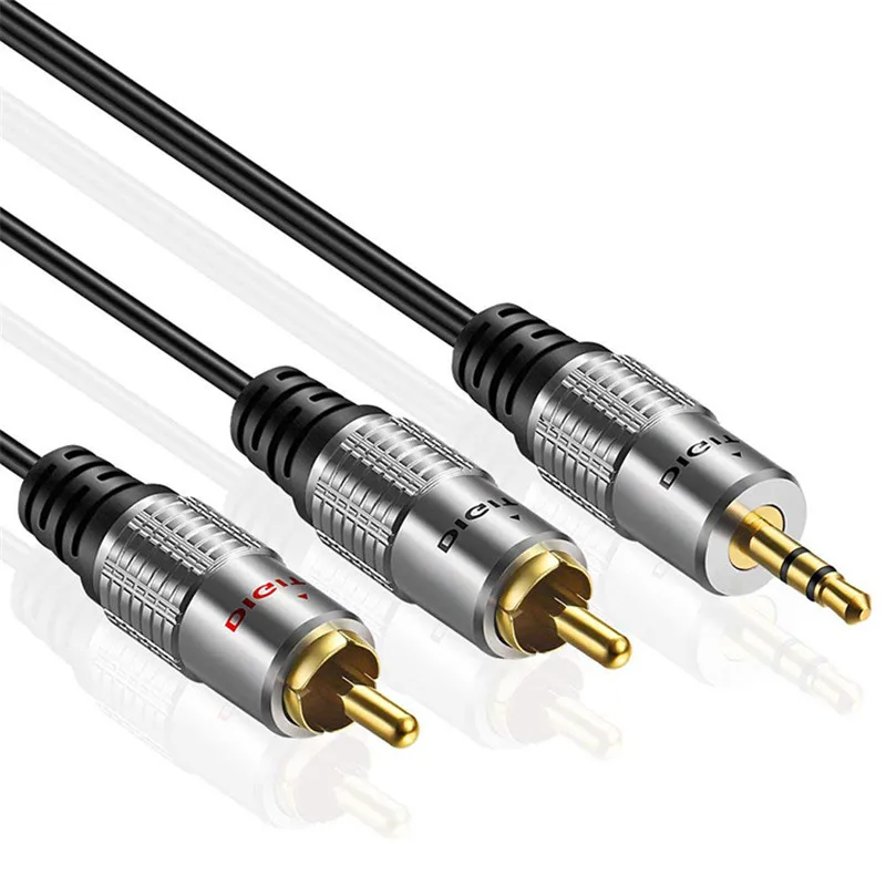 Аудиокабель Jack 3 5 мм на 2 RCA разветвитель AUX стерео штекер-штекер адаптер кабель