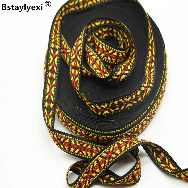 Бесплатная доставка 45 метров 19 мм Фиолетовый Цвет вышитая тесьма национальная