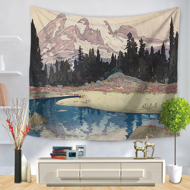 Пейзаж МАНДАЛА ГОБЕЛЕН настенный хиппи горный декоративный кактус