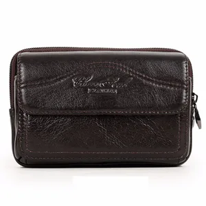 Высококачественный мужской кошелек с ремнем из натуральной кожи, поясная сумка, модная повседневная сумка из натуральной воловьей кожи, забавная сумка