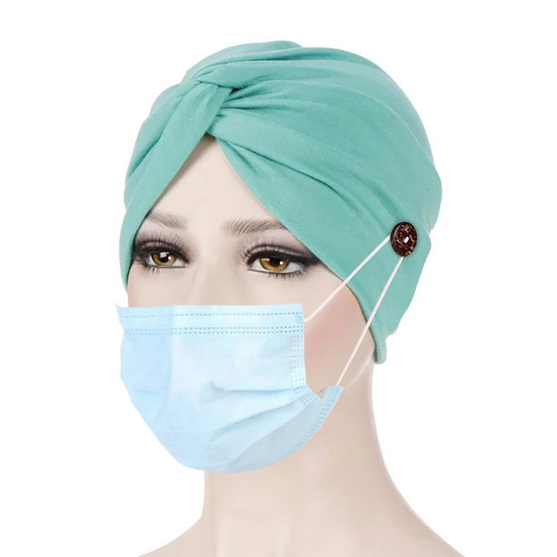 Cross Muslim Hijab Cap Women Inner Caps Solid Soft Turban With Button Maks Holder Knotted Headwrap Elastic Headwear | Тематическая