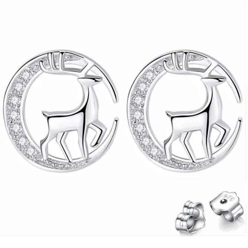 

Новые милые женские серьги с оленем, серьги для девочек, детские рождественские подарки, оленьи рога с кристаллами, женские серьги