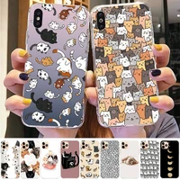 cat cute art phone case for iphone 13 11 12 pro xs max 8 7 6 6s plus x 5s se 2020 xr case
