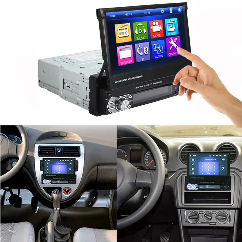 Camecho Авторадио Bluetooth 1din автомобильное радио 7 &quotHD сенсорный экран Универсальный FM