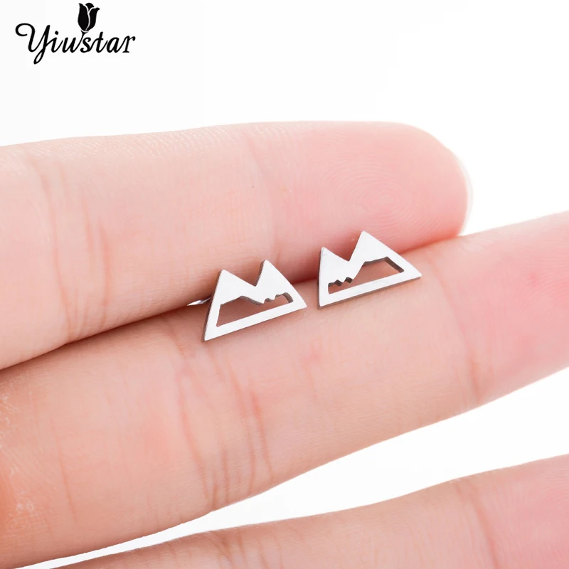 Серьги пусеты Yiustar из нержавеющей стали золотого цвета серьги горной
