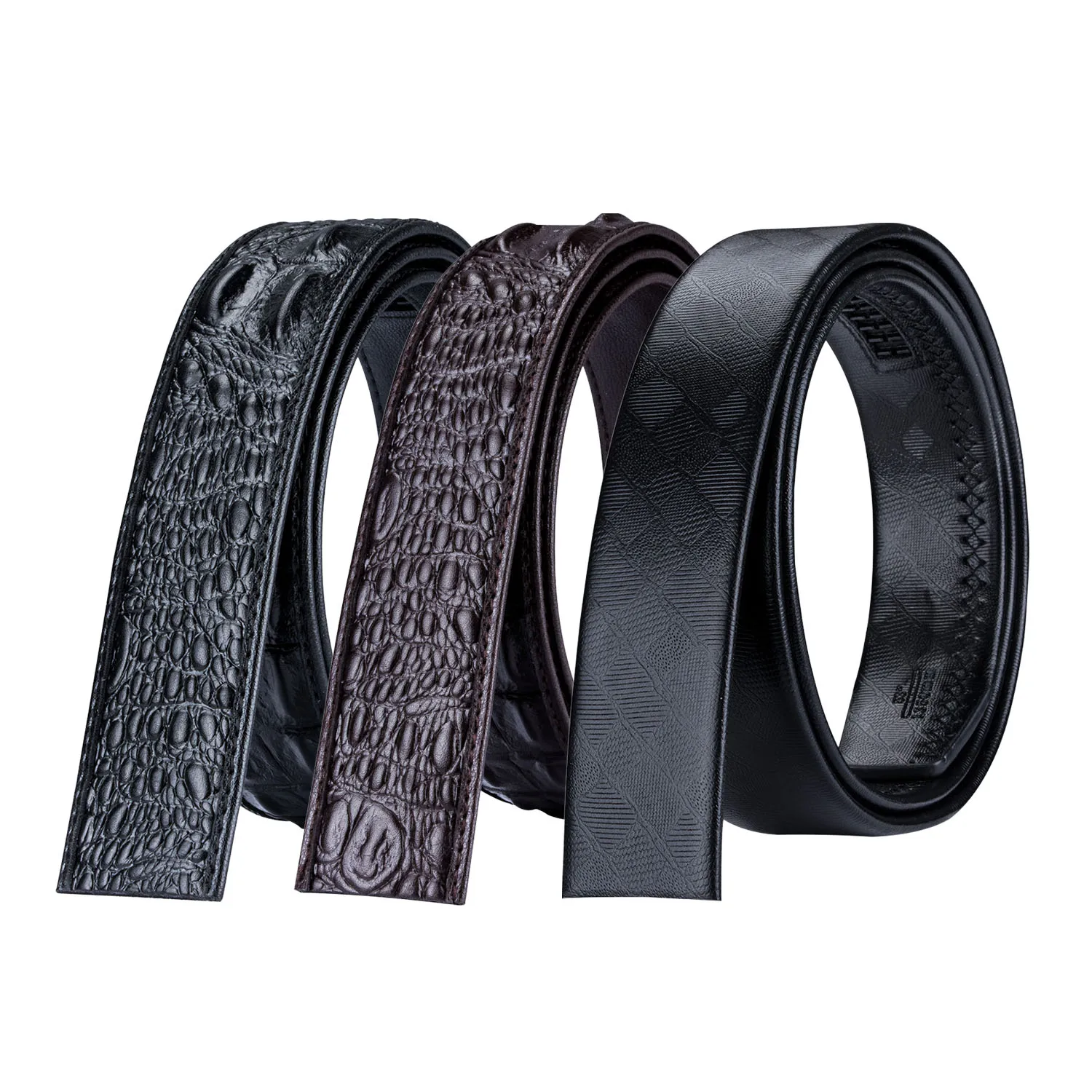 Дизайнерские мужские ремни без пряжки 3 5 см в ширину с узором крокодиловая кожа