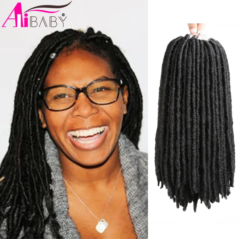 Искусственные локоны Мягкие вязаные крючком волосы 14 дюймов прямые