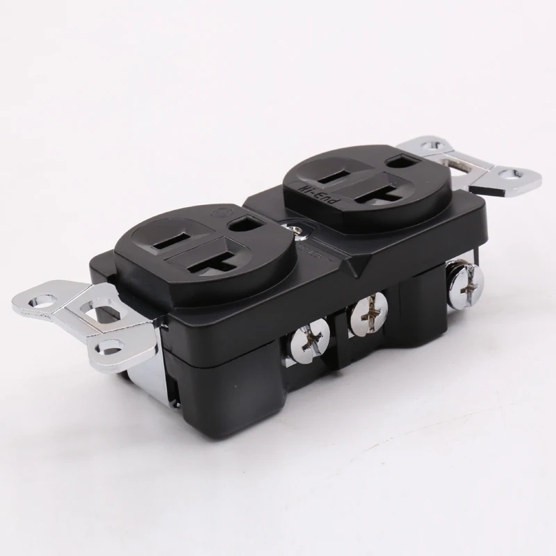 Высококачественная дуплексная розетка переменного тока с родиевым покрытием из