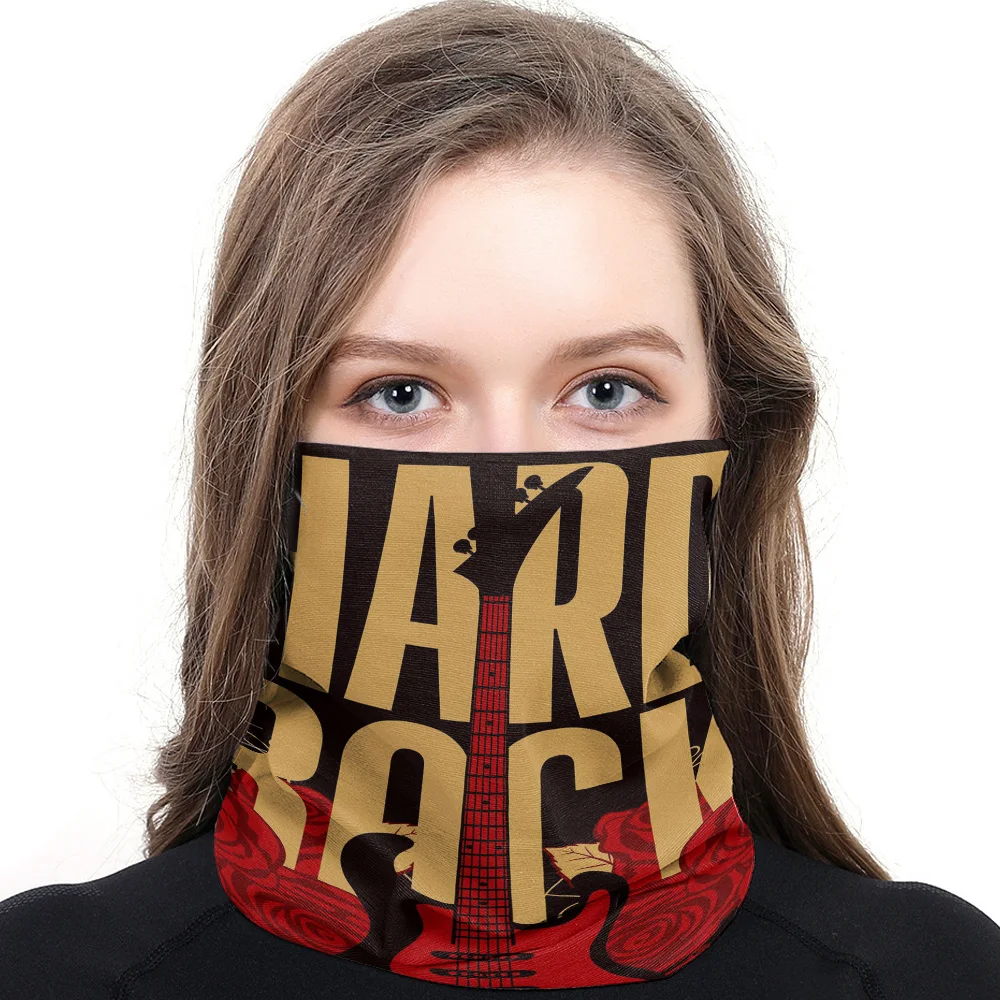 Электрическая гитара Красная роза цветок искусство музыка Шея гаитер волшебный