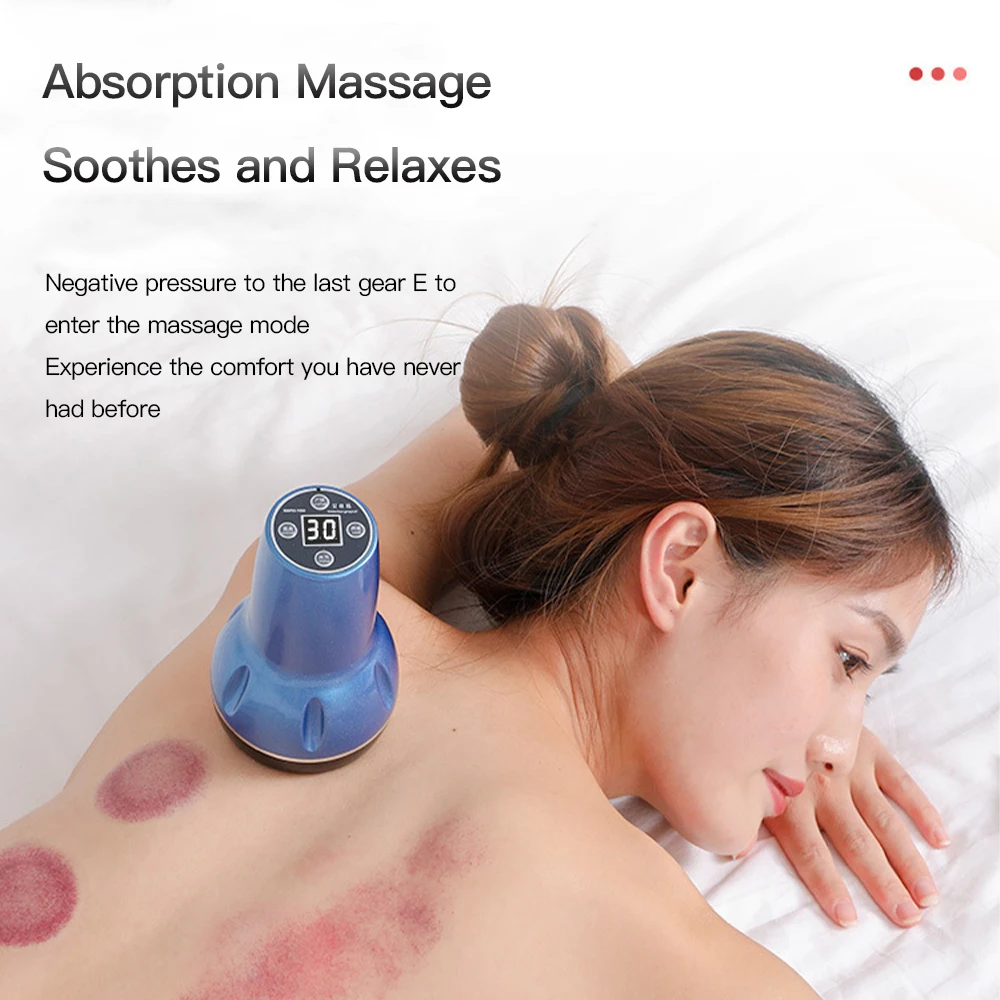 

Electric Gua Sha Instrument Cupping Back Massager Vacuum Suction Cups Apparatus Guasha Scraper Device Fat Burning Body Slimming