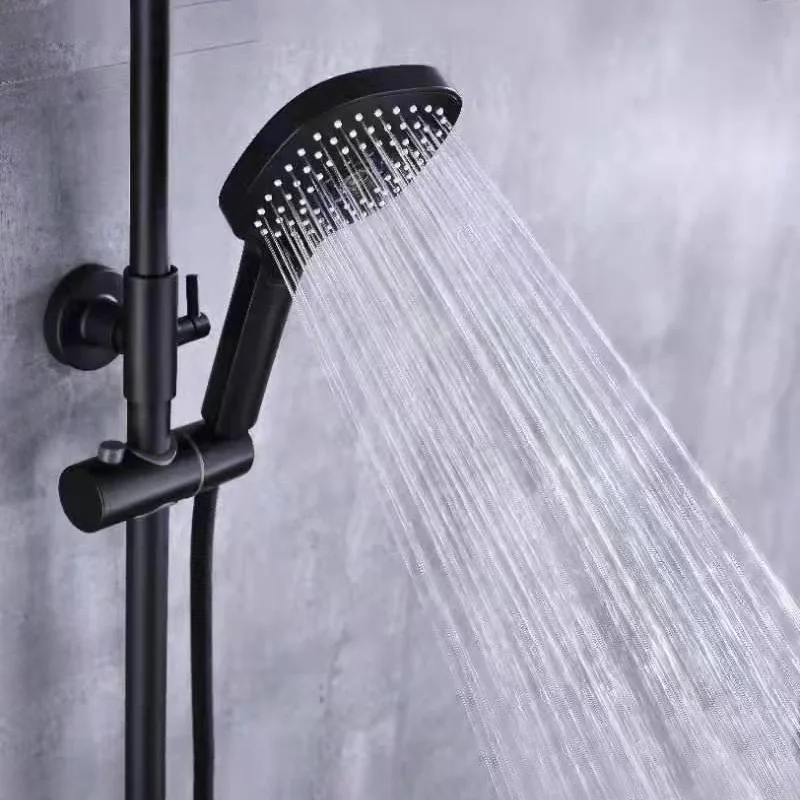 

Rain Shower Head Bathroom Accessories Shower Head High Pressure Hygienic Black Square Nozzle Ceiling Watering Can Wholesale