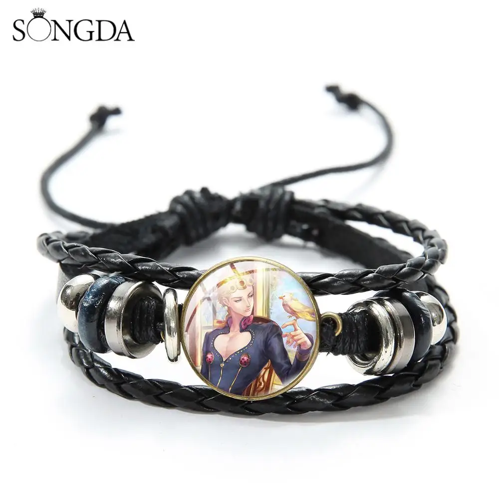 Многослойный кожаный браслет с 3d рисунком из японского аниме Невероятные