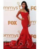 free shipping 2016 oscar red carpet celebrity strapless train prom gown evening dress