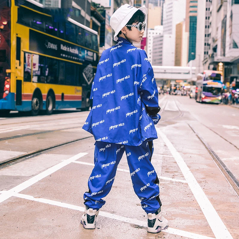 Танцевальные костюмы синего цвета для мальчиков одежда уличных танцев и