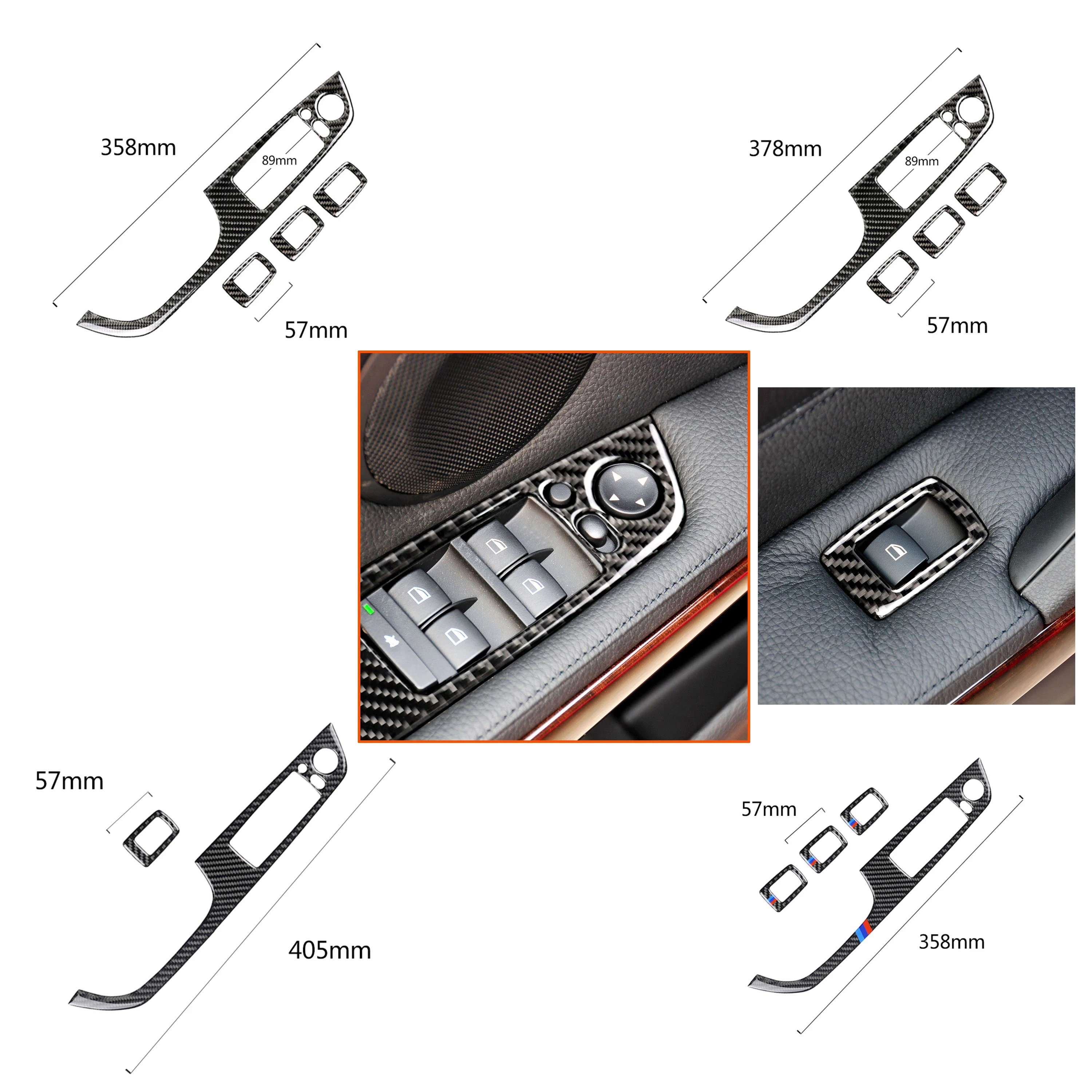 

Для BMW E90 E92 E93 2005-2012 Седан трансформер купе панель стеклоподъемника из углеродного волокна дверной переключатель рамные наклейки автомобиль...