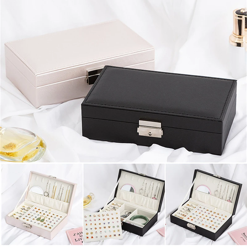 

New Jewellery Storage Box PU Leather Jewellery Compartment Storage Container for Rings Earrings Bracelets and Necklaces
