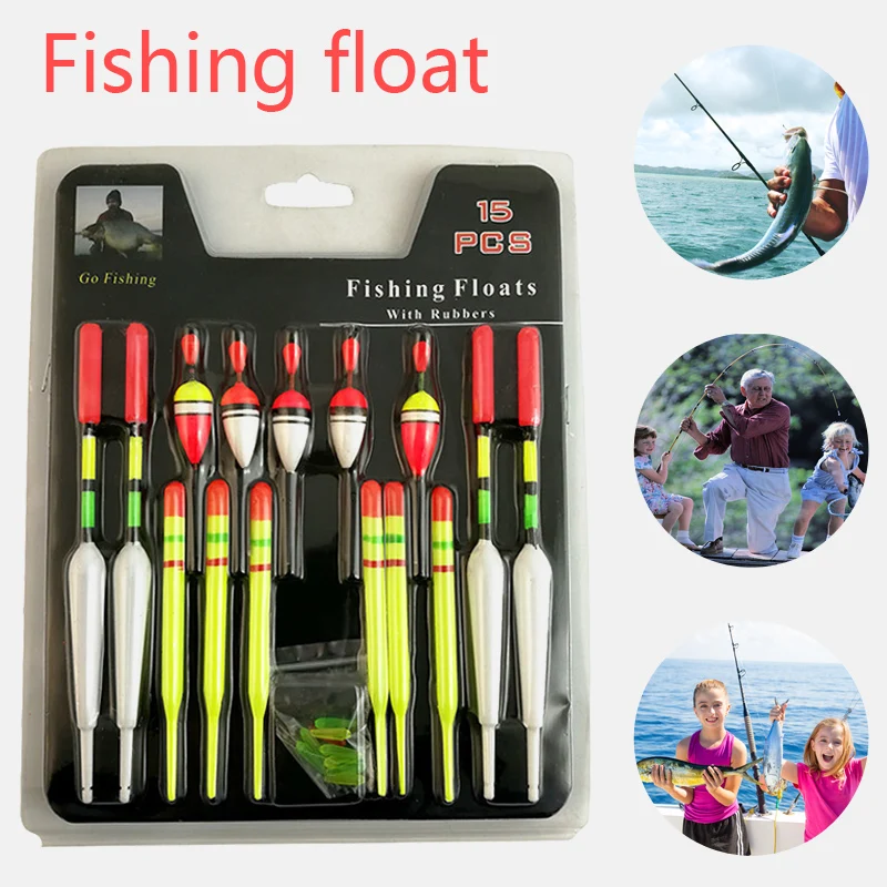 1 комплект (15 шт.) Вертикальный буй для ловли рыбы поплавки морской рыбалки разные