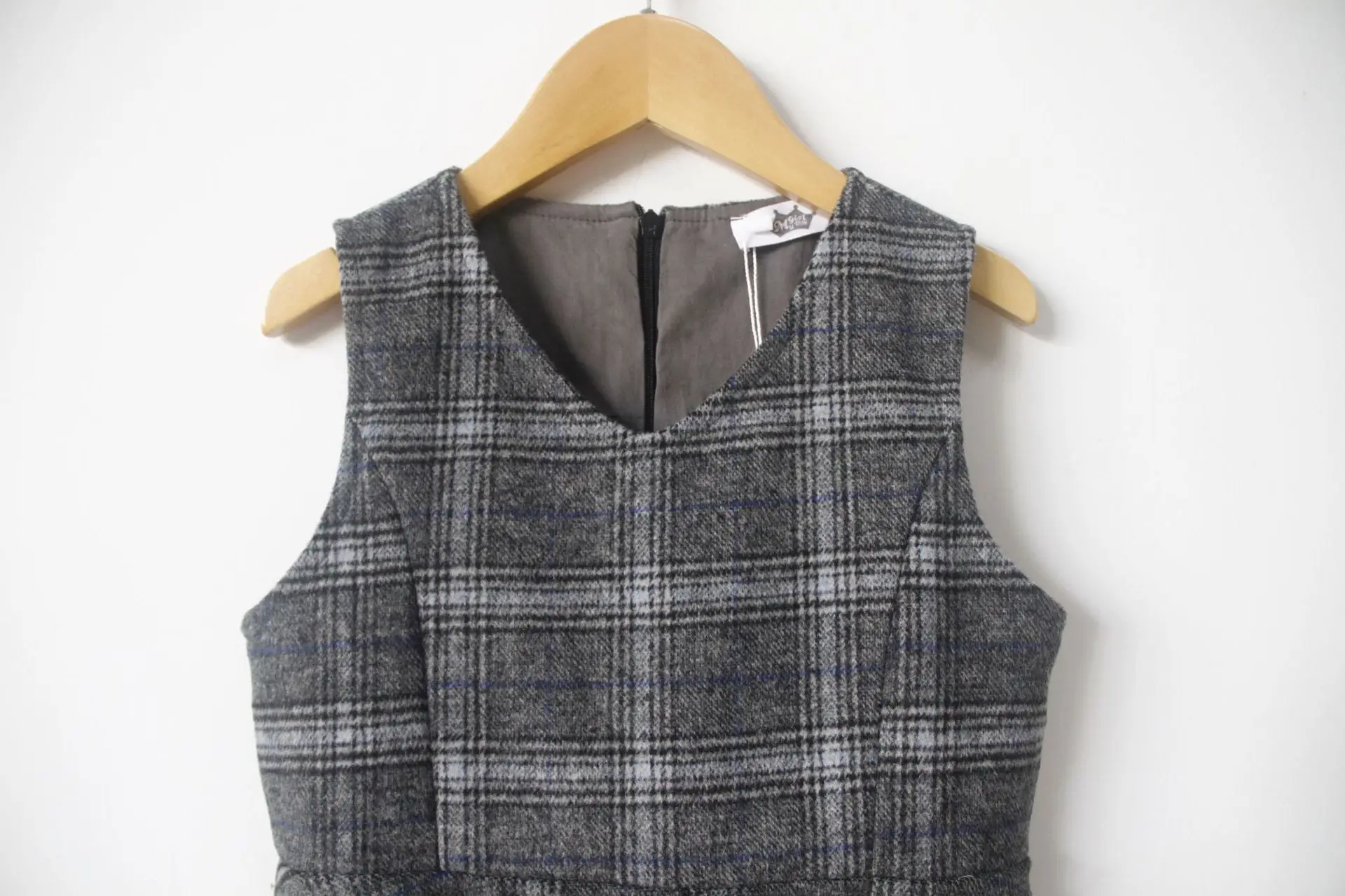 Платье для девочек зимнее платье корейское клетчатое бархатное принцессы