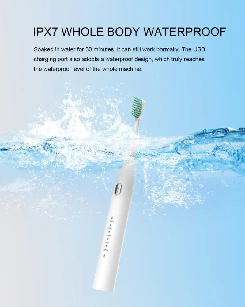 

Щетка Зубная Ультразвуковая электрическая с зарядкой от USB, 5 скоростей, TSLM1