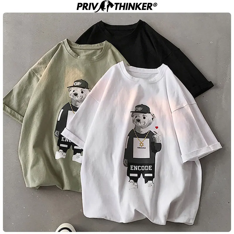 Футболка Privathinker женская летняя хлопковая свободная с принтом | Женская одежда