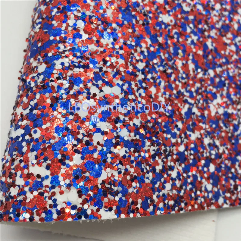LEOsyntheticoDIY красная синяя и белая объемная блестящая виниловая ткань фетровая