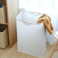japanese minimalist style white dirty laundry basket foldable oxford cloth organizer bucket clothing children toy large storage