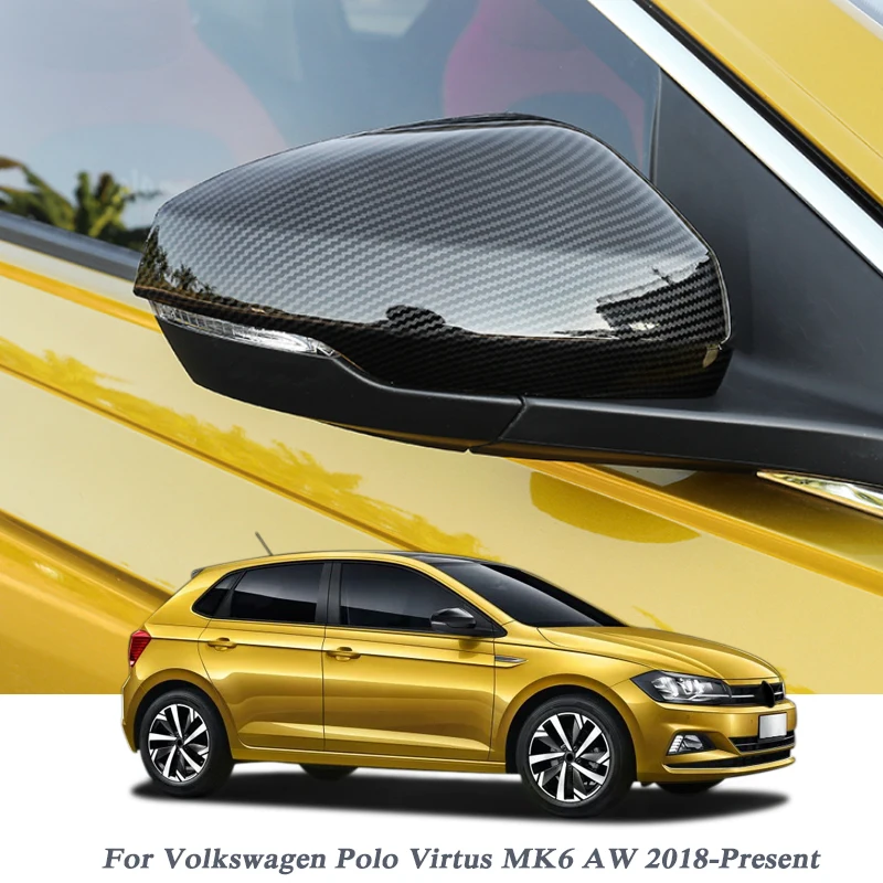 Стайлинг автомобиля чехол для Volkswagen Polo Virtus MK6 AW 2018 настоящее накладка на зеркало