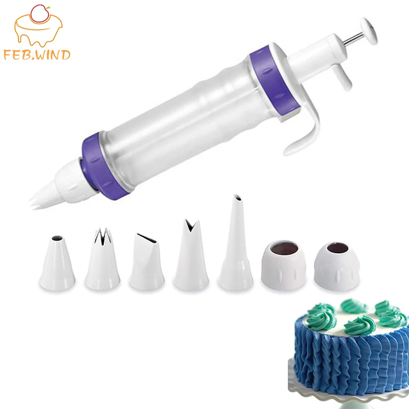

Plastic Dessert Decorator Set Cake Decoration Accessories With Nozzle Cupcake/Cake Icing Piping Tool Decorating Syringe 094