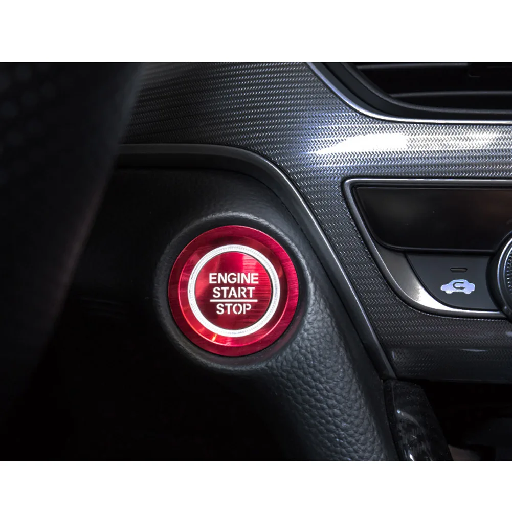 

Auto Ignition Switch Cover Start Button Trim Decor Car 2pcs/Set Practical