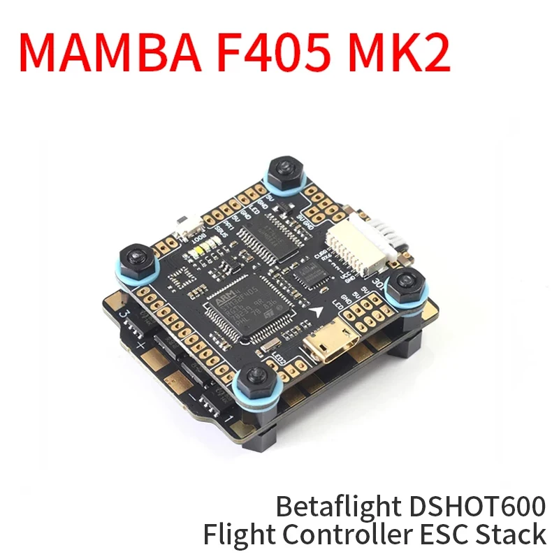 Контроллер полета MAMBA F405 MK2 Betaflight w/ F40 40A 3-6S DSHOT600 ESC для FPV гоночного дрона