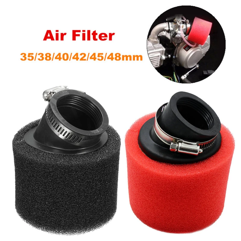 

35/38/40/42/45/48mm Bend Elbow Neck Sponge Universal Motorcycle Air Filter Cleaner Moped For 50-250cc ATV Scooter Pit Dirt Bike