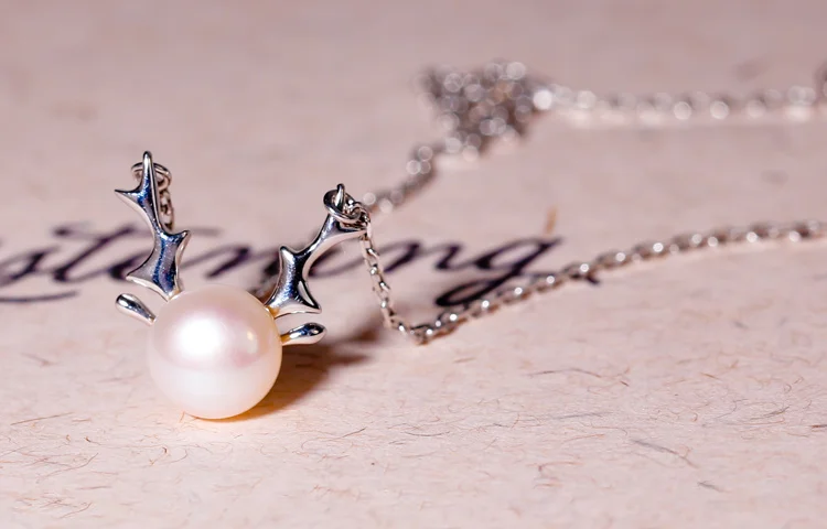 Женское ожерелье из серебра 925 пробы с жемчугом и подвеской | Украшения