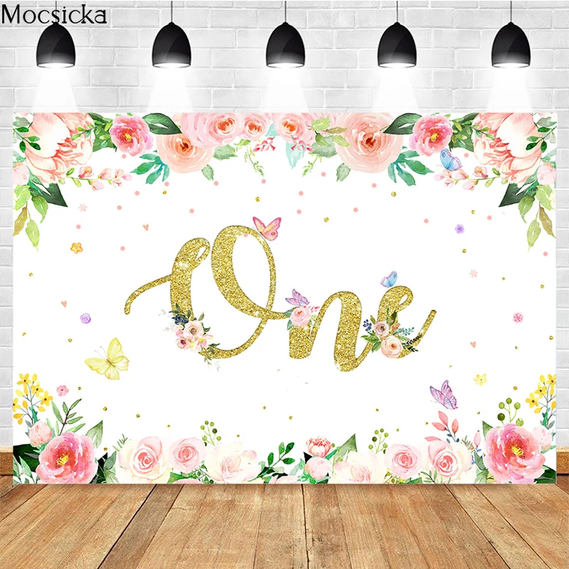 

Mocsicka Rose Gold Flower Girl Birthday Party Background Photography Bohemia Dreamcatcher Dessert Table Decorate Backdrop Banner
