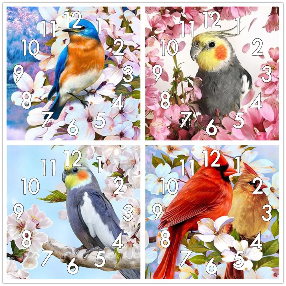 Полноформатная алмазная живопись Dpsprue с часами вышивка крестиком механизмом