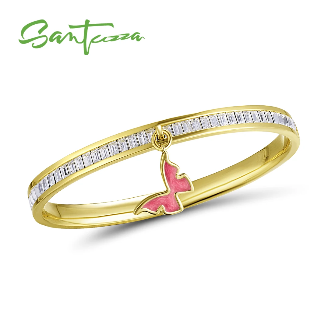 Gold Plated (Red) Женский многоцветный браслет с бабочкой и сверкающими кристаллами, элегантные модные ювелирные изделия ручной работы, эмаль - Окраска металла: Gold Plated (Red)