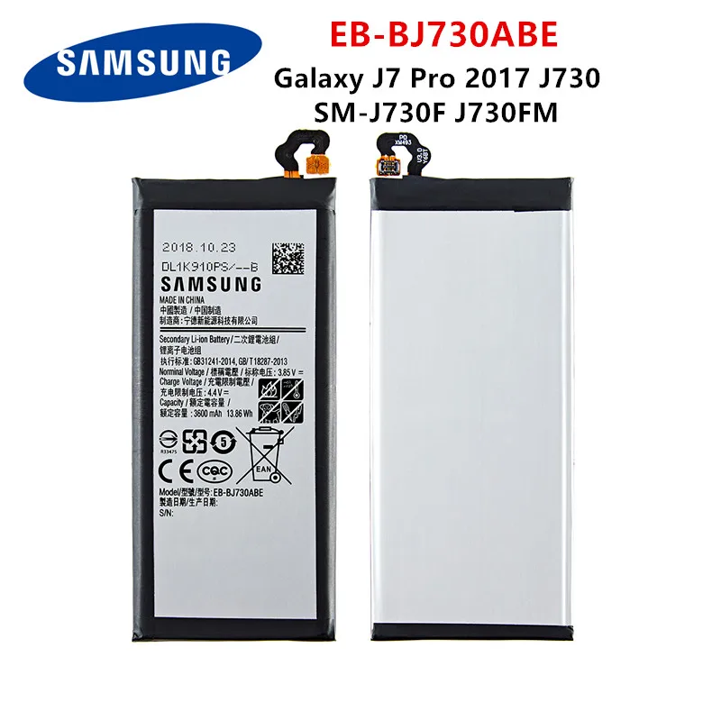 Оригинальный телефон SAMSUNG 3600 мАч аккумулятор для Samsung Galaxy J7 Pro 2017 EB-BJ730ABE J730F/G J730DS