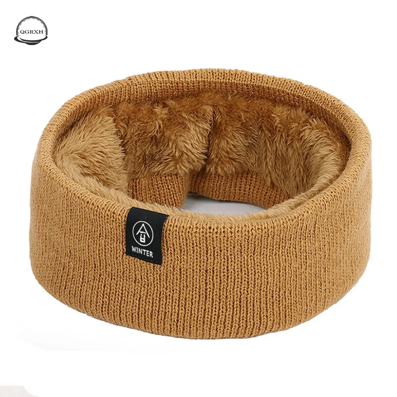 

2020 New Winter Knitted Scarf Women Men Neck Warm Ring Scarf Thick Velvet Collar Scarf Boy Girl Neck Scarf Cotton Unisex