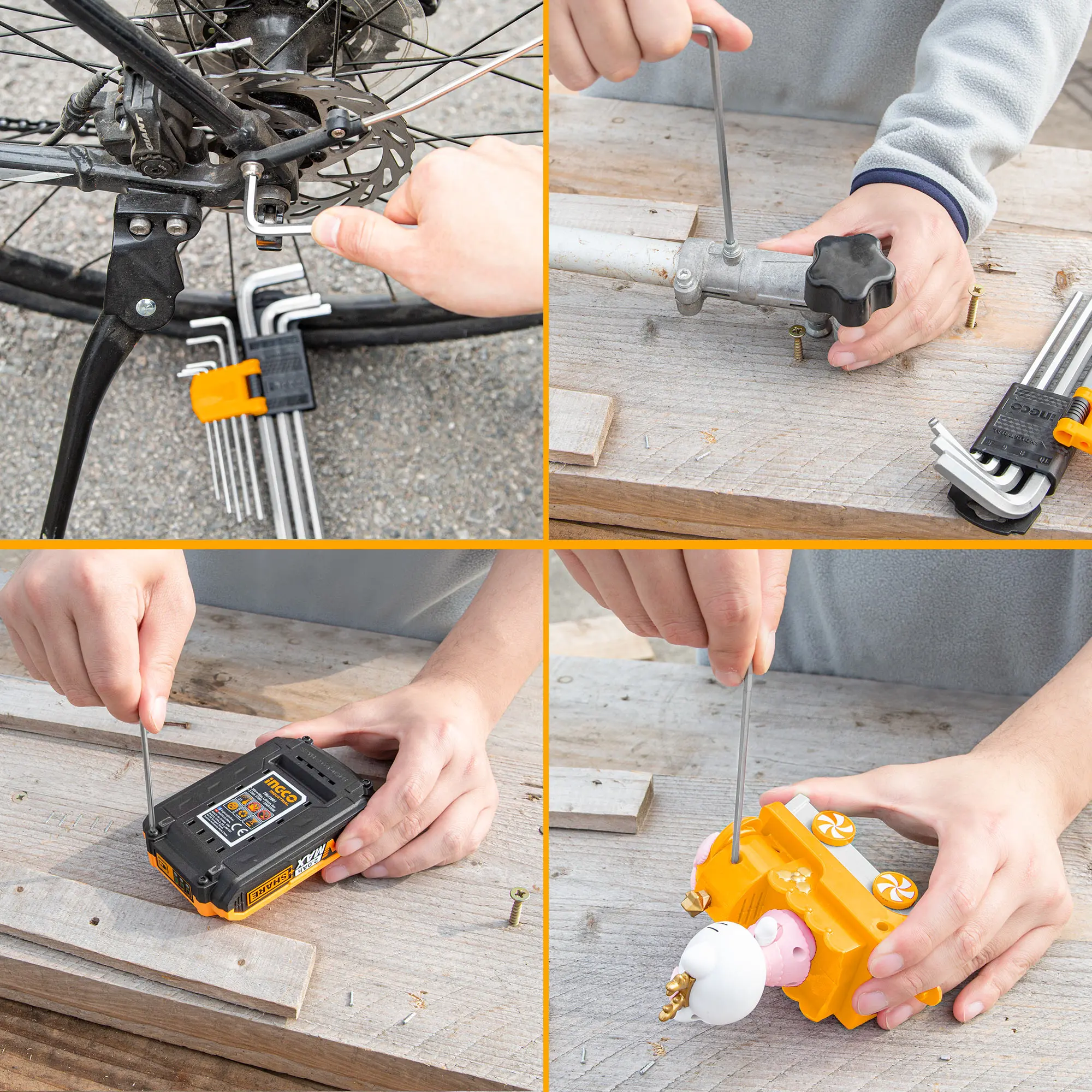 Набор торцевых ключей INGCO комплект из 18 предметов для шестигранных и