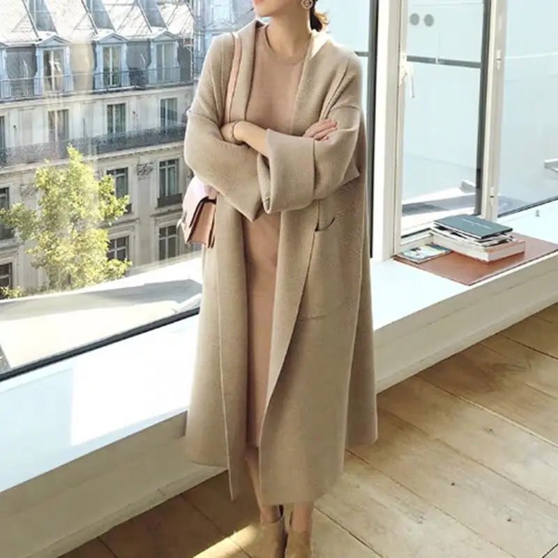 Women Fashion Knitted Cardigan Casual Ladies Elegant Lazy Style Long Sweater Female Comfort High Quality Coat Winter Spring New |